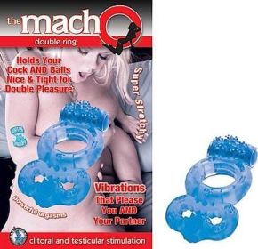 Shaft and Balls Macho Double Ring Blue Shaft and Balls Macho Double Ring Blue