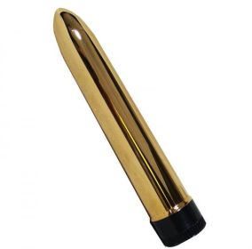 Ladys Mood 7 Inches Plastic Vibrator Gold Ladys Mood 7 Inches Plastic Vibrator Gold